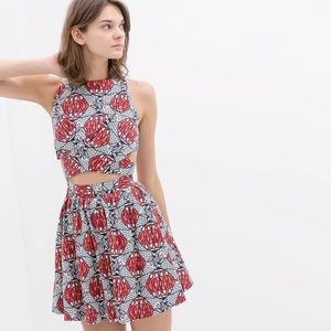 Zara African Printed crossover cotton dress